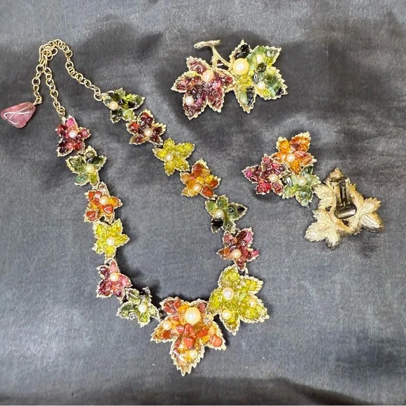 Swoboda Vintage Leaf Necklace Set - Picture 1 of 6